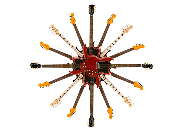 Image Composition, Mandala, Guitar